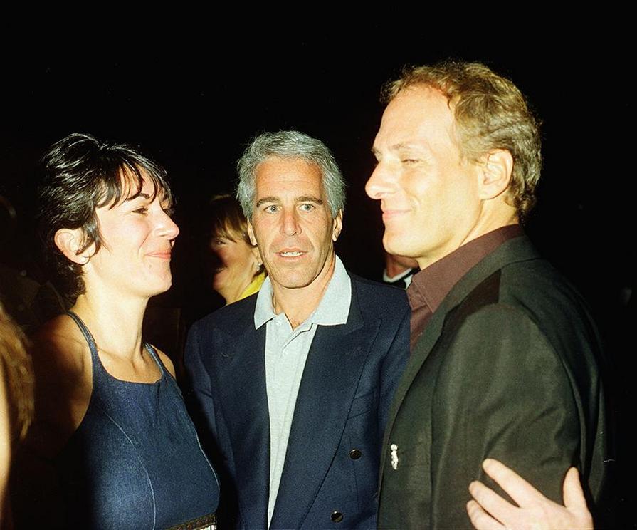 Maxwell, Epstein, and musician Michael Bolton at Mar-a-Lago in 2000.