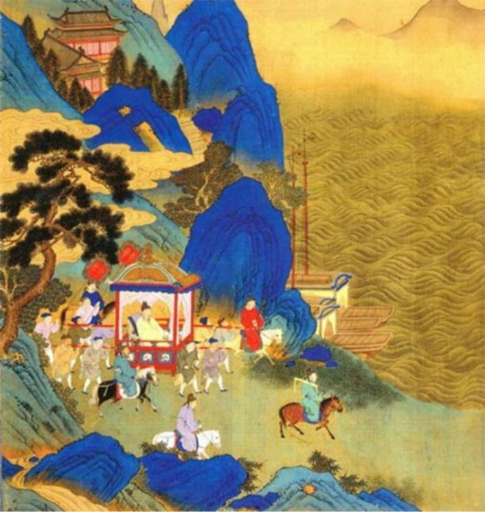 Qin Shi Huang's imperial tour across his empire. Depiction in an 18th century album.