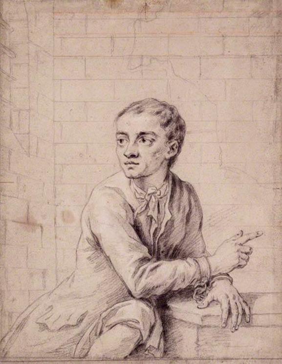 Sketch of 18th-century thief Jack Sheppard shortly before his execution in 1724.