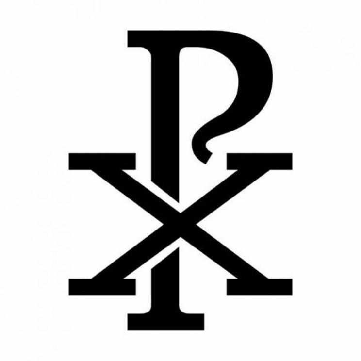 The Chi Rho Christian symbol which is found on the Rivodutri's Alchemical Door in central Italy.