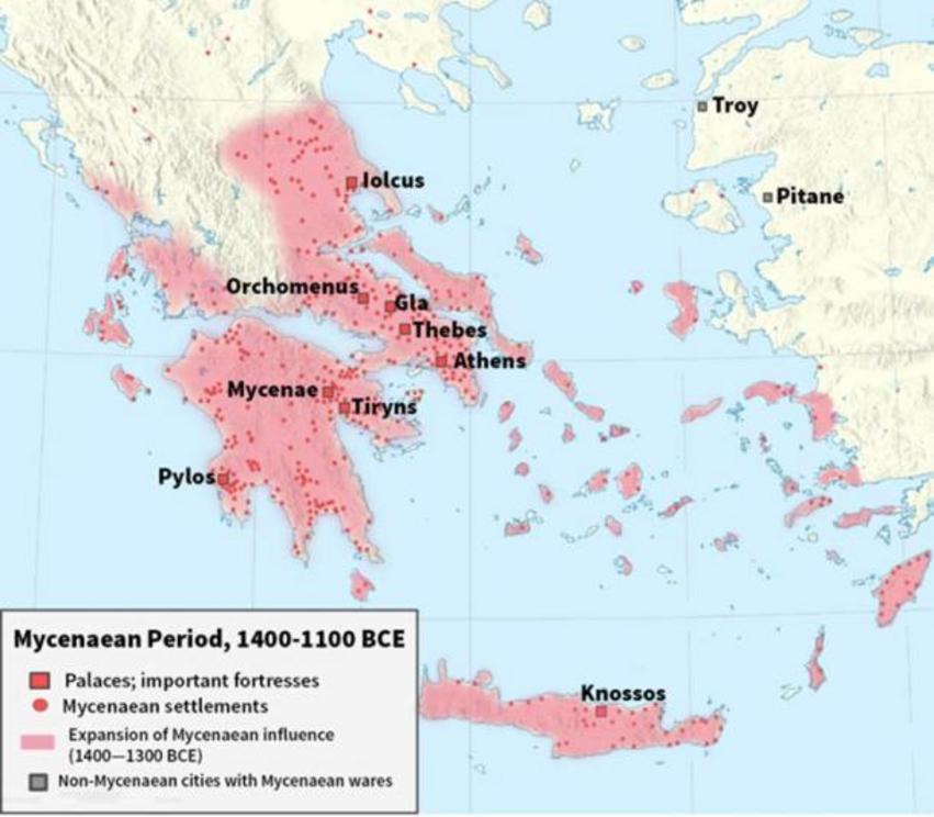The Mycenaean world expanded to the East