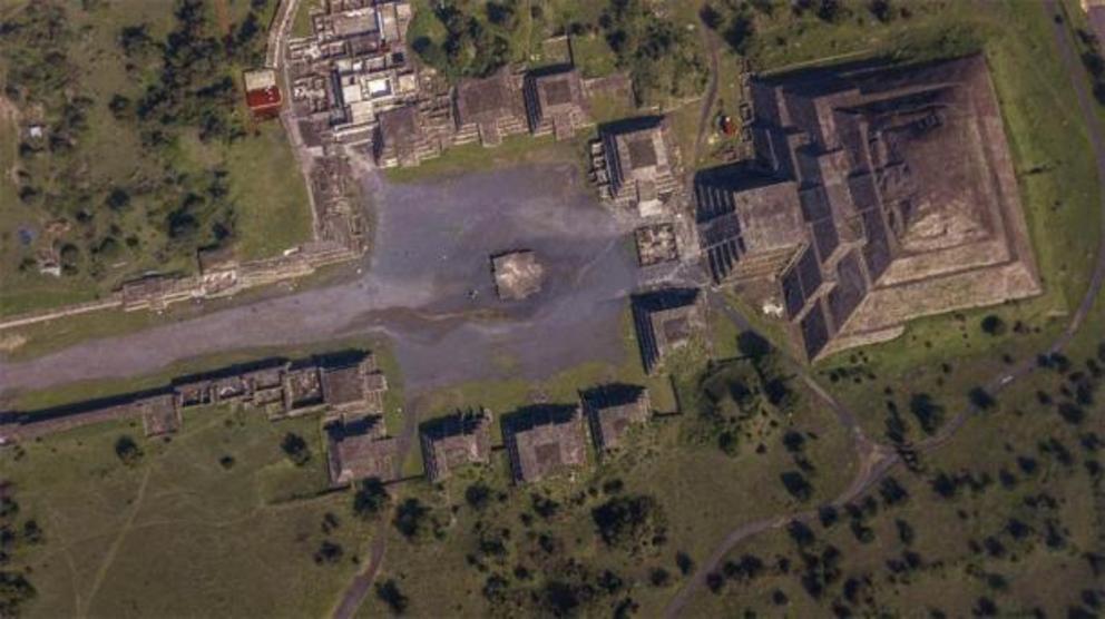 Aerial view of Teotihuacan.