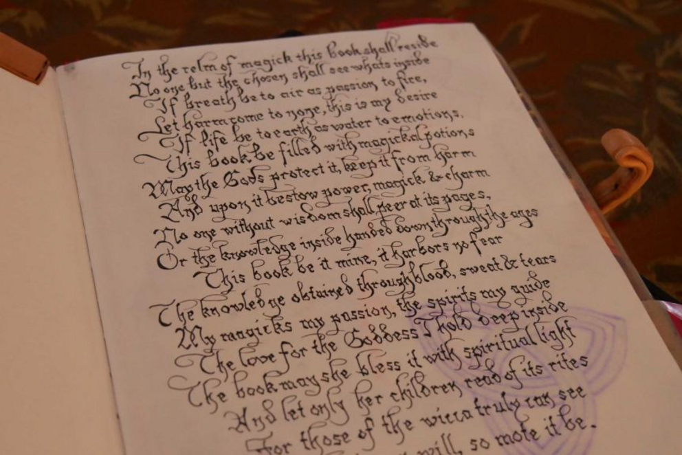 The front page of Diana's book of shadows.