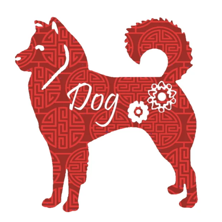 11 animal. Китайский Зодиак собака на прозрачном фоне.