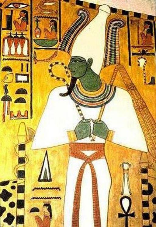 Egyptian god Osiris, with hands in Osiride position.