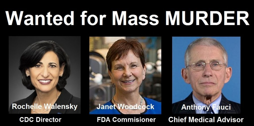 Three American politicians who should be arrested immediately for lying to the American people and causing massive deaths and injuries through the COVID-19 vaccination program.