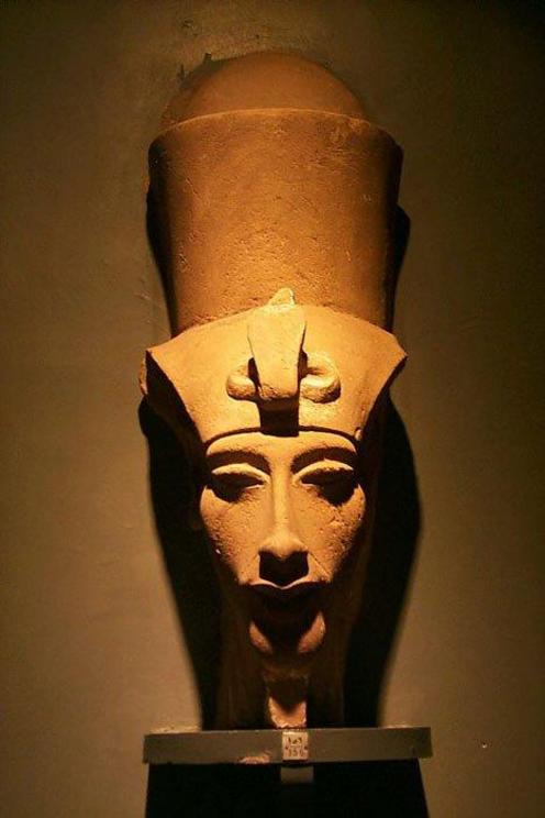 A bust of Akhenaten in the Luxor Museum, Egypt.