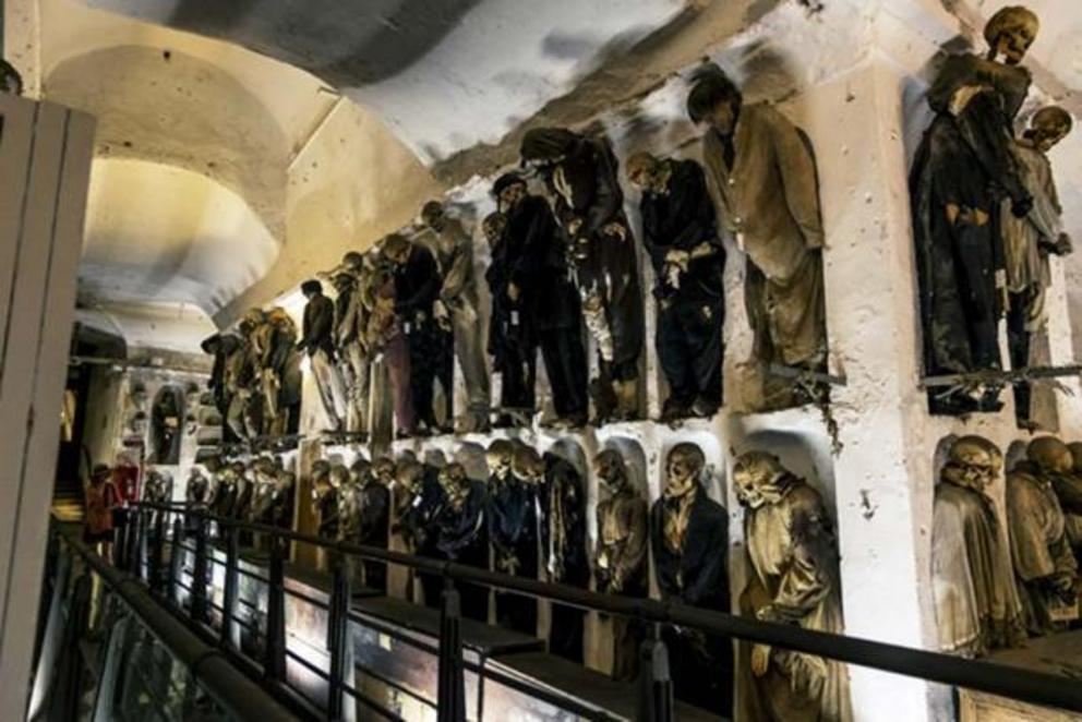 Inside the Capuchin Catacombs, Palermo.