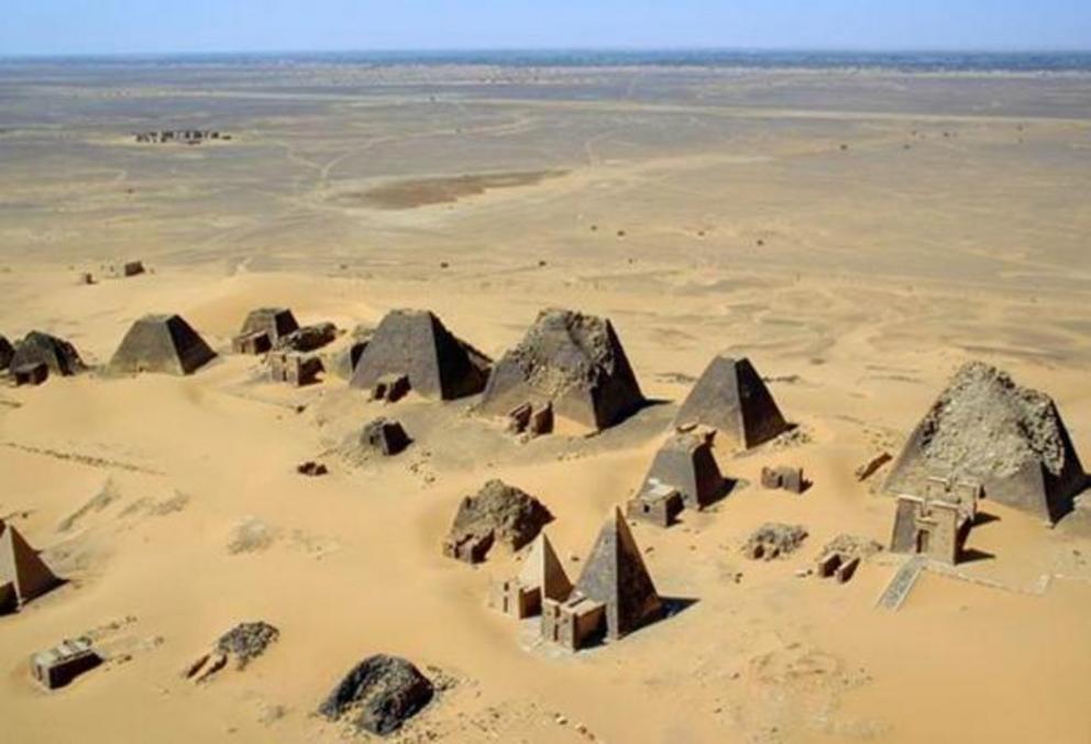 At Meroë, pyramids of the Kushite rulers.