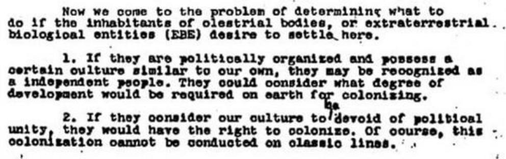 Section of the 1947 Oppenheimer and Einstein report.