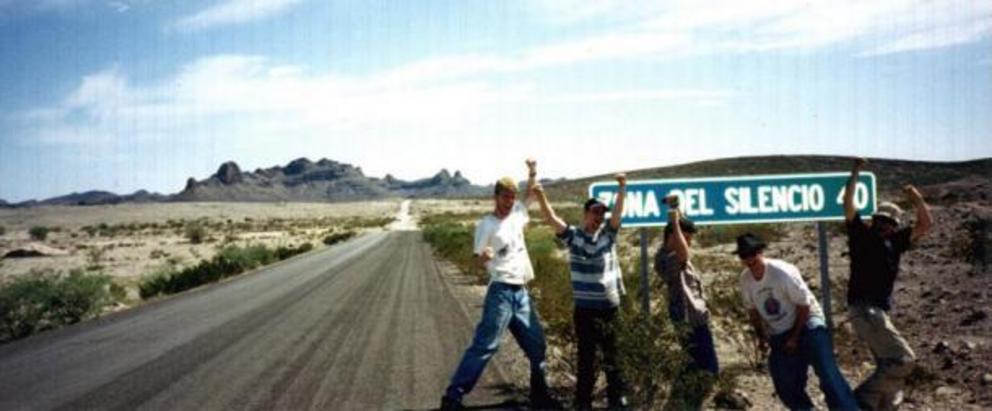 Tourists visiting the famed Zone of Silence in northern Mexico.