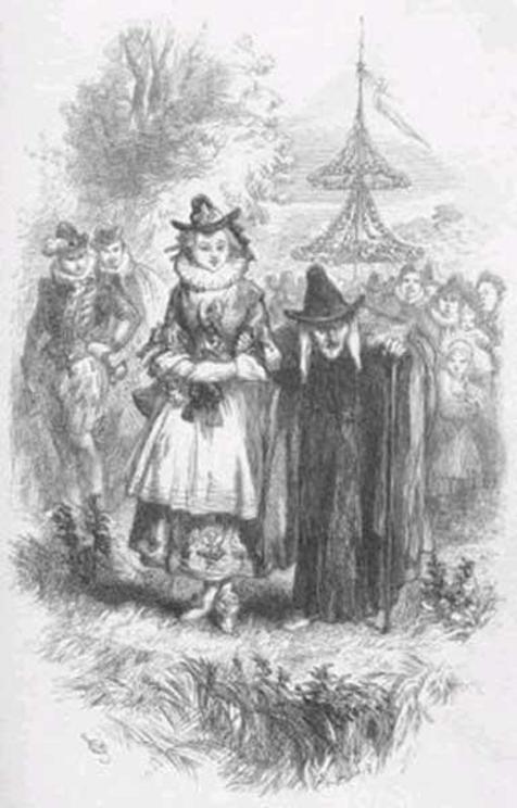 Two of the accused witches, Anne Whittle (Chattox) and her daughter Anne Redferne. Illustration from William Harrison Ainsworth's 1849 novel ‘The Lancashire Witches’.