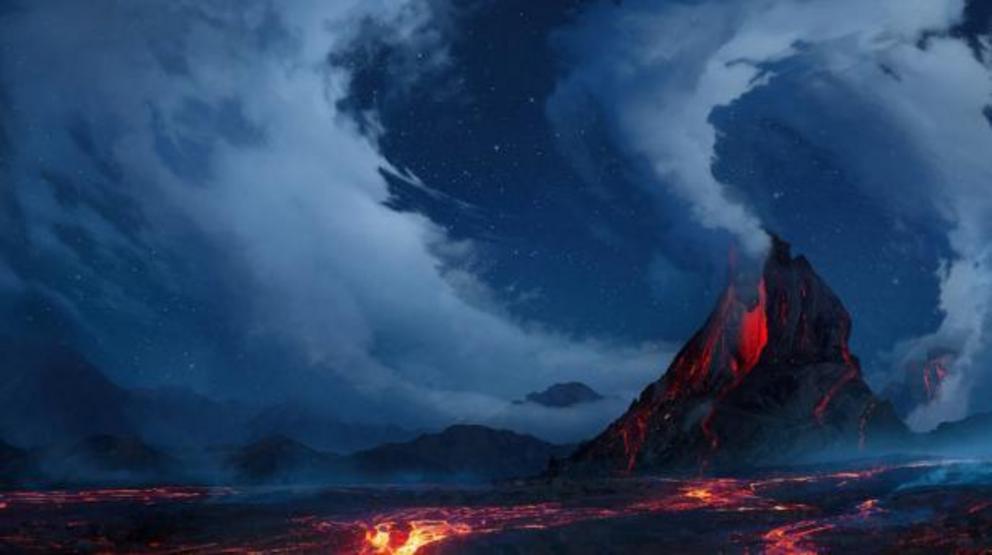 The dangerous mountain of fire plays a key role in Navajo mythology in dealing with the challenges of the fifth world.