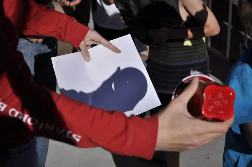 A great way to safely share a view of a solar eclipse.