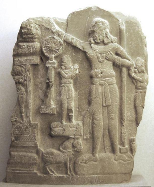 A circa?1st century BCE/CE relief from Amaravati, Andhra Pradesh (India). The figure in the center may represent Ashoka.