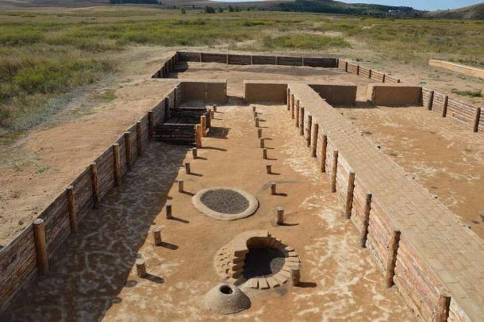 The Arkaim settlement of the Sintashta culture has been partially reconstructed.