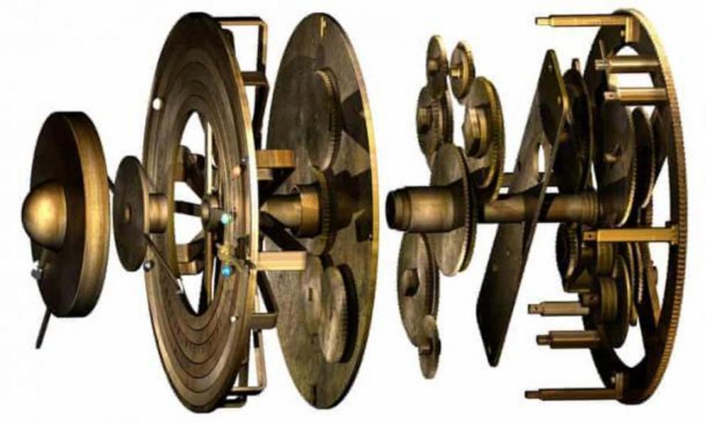 Computer model of the mechanism’s gears.