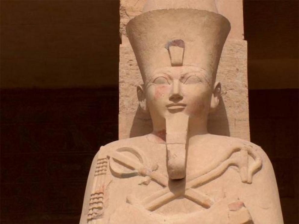 Statue of Hatshepsut at her temple at Deir el-Bahri.