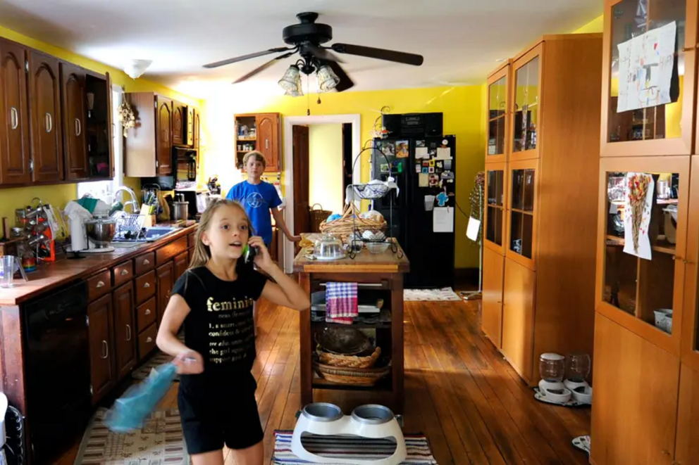 Gunnar and Odessa play in their family's Scenery Hill, Pennsylvania, home.