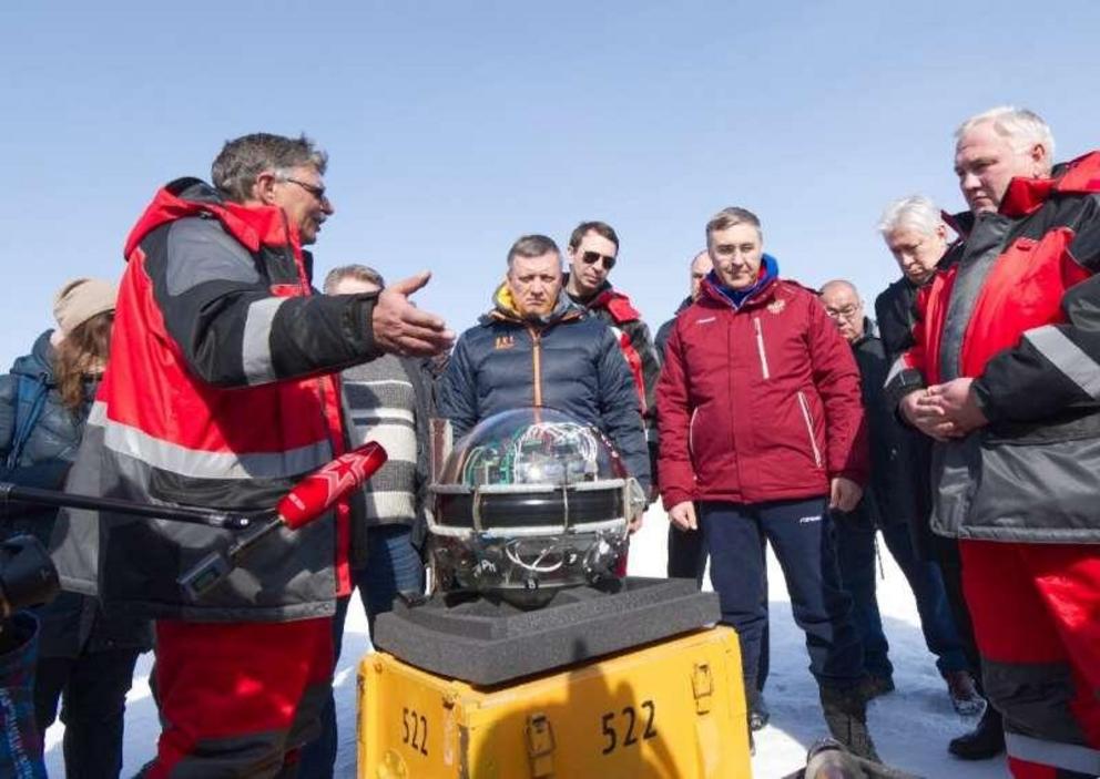 The underwater neutrino telescope was lowered to a depth of 750-1,300 meters in Lake Baikal