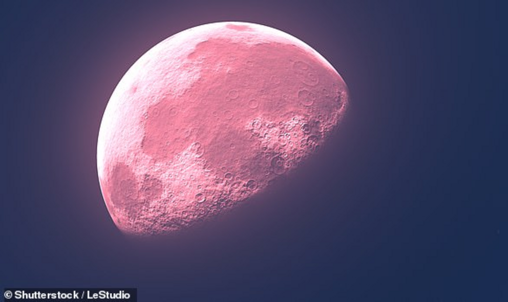 The phenomenon, known as the 'Pink Moon', earns its name from the flowering of the brightly-coloured herb 'moss pink'