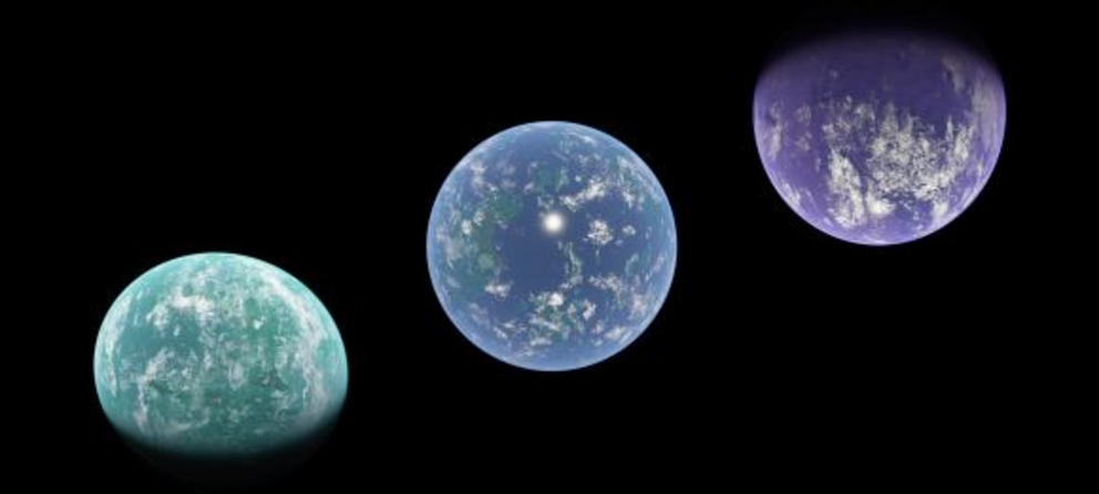 An arrangement of 3 exoplanets to explore how the atmospheres can look different based on the chemistry present and incoming flux.