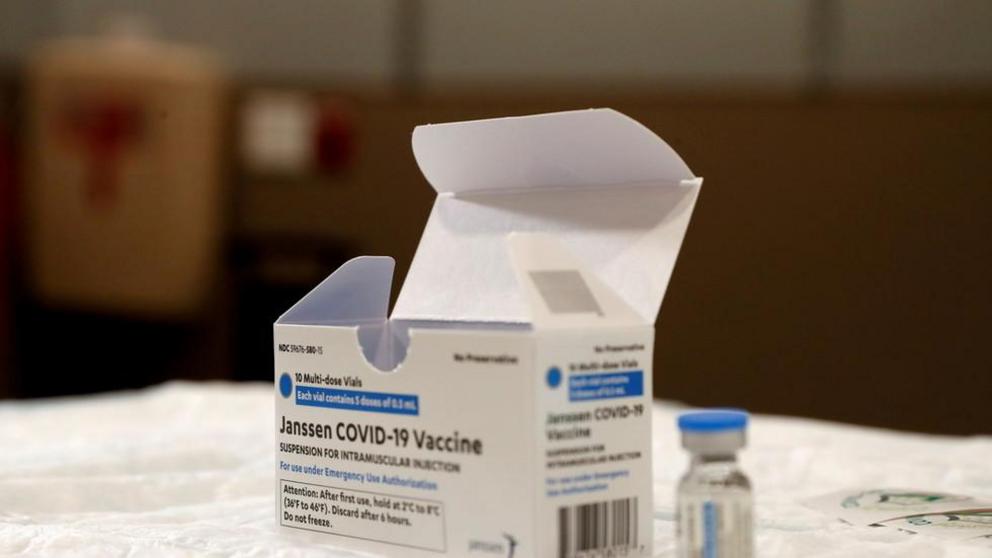 FILE PHOTO: A vial of Johnson & Johnson's Covid-19 vaccine © REUTERS/Shannon Stapleton