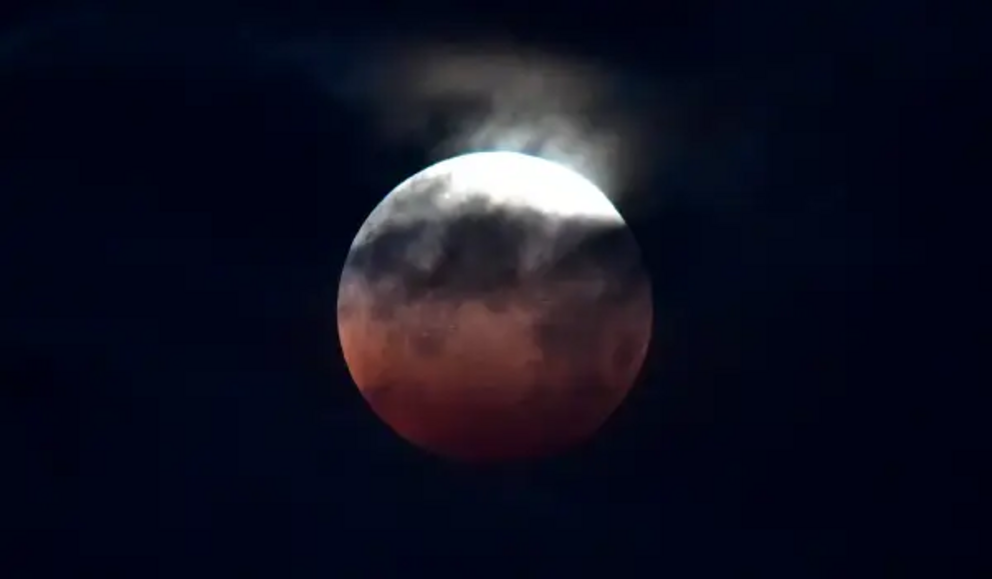 The moon as seen over Santa Monica, California, on May 26.