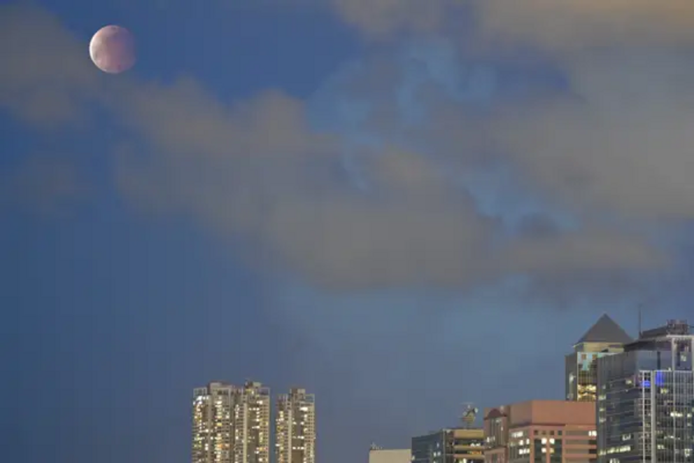 The moon above Hong Kong on May 26. 