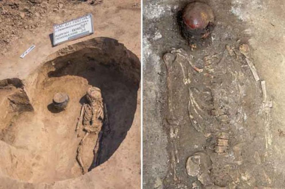 Graves found in a Ukrainian burial mound.