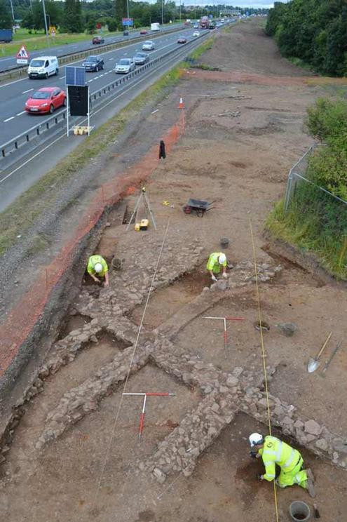 The M74 construction project near Bothwell, North Lanarkshire, Scotland, where the “Netherton” Scottish medieval settlement was discovered.