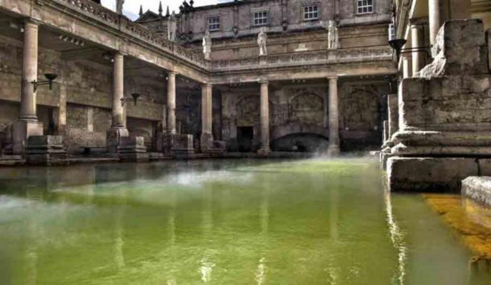 The famous and still functioning Roman baths in Bath, England.