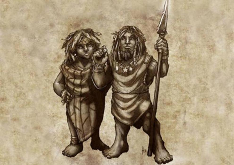 The early Hawaiian people, the Menehune, as depicted in an old drawing, are described as looking a little like this.