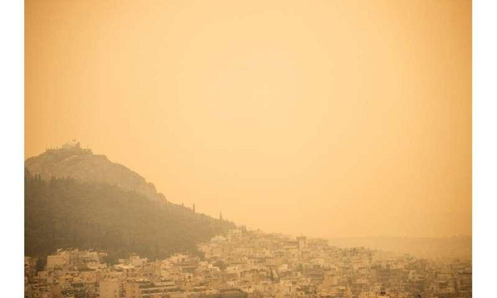 Smoke from the fire choked Athens with ash falling from the sky.