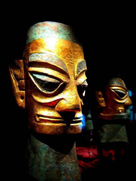  Though not from this year’s Chinese treasure hoard, this Sanxingdui Ruins site bronze head wearing a gold foil mask is considered to be exceptional, and of great importance.