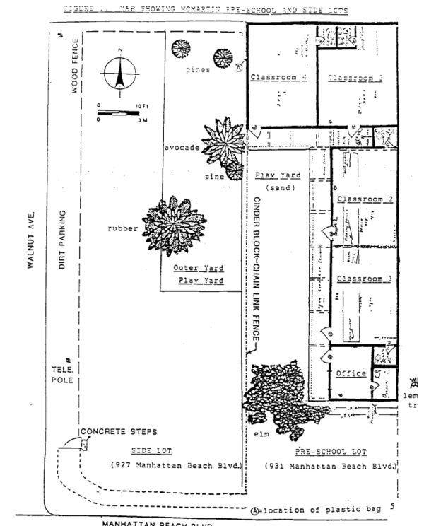 A map of the McMartin Preschool inexplicably included in the FBI’s Vault release