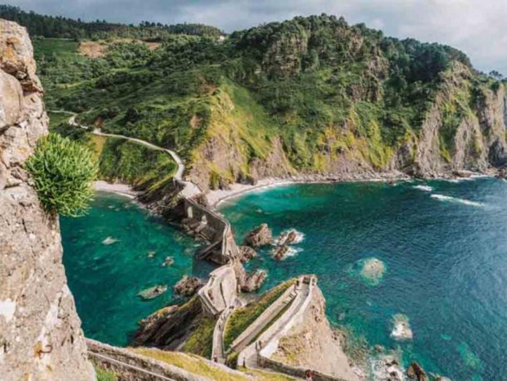 View down the 241 steps at the islet of San Juan de Gaztelugatxe.