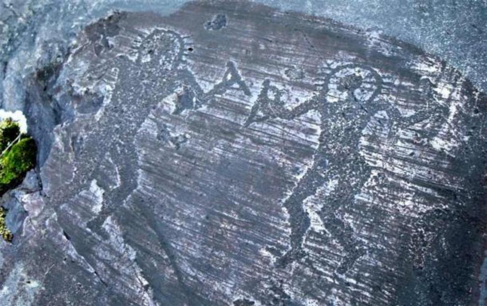 Petroglyphs from Val Camonica, Italy, which Ancient astronaut proponents believe represent intelligent extraterrestrial life that visited the Earth in prehistory and altered the course of human civilization.