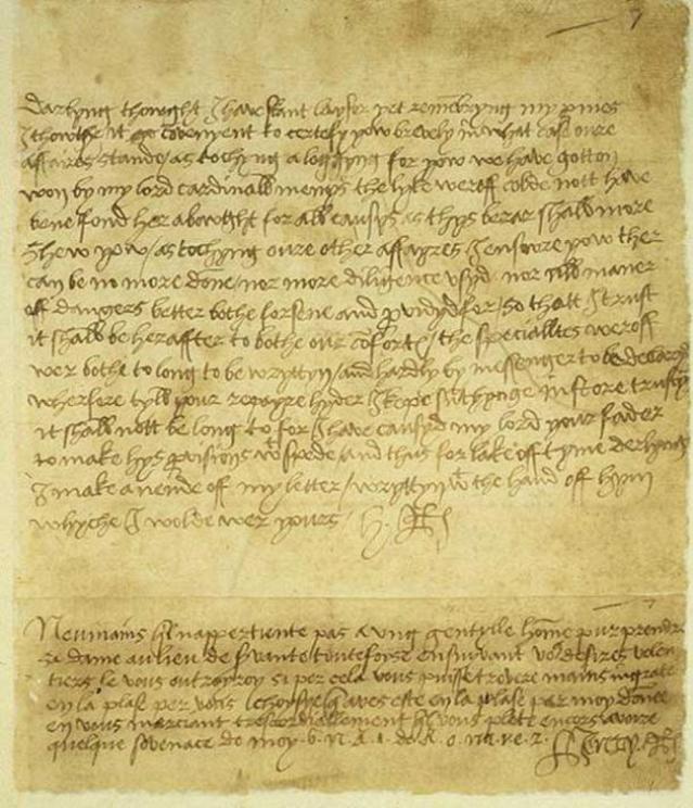 A letter from King Henry VIII to Anne Boleyn, held in the Vatican archive.
