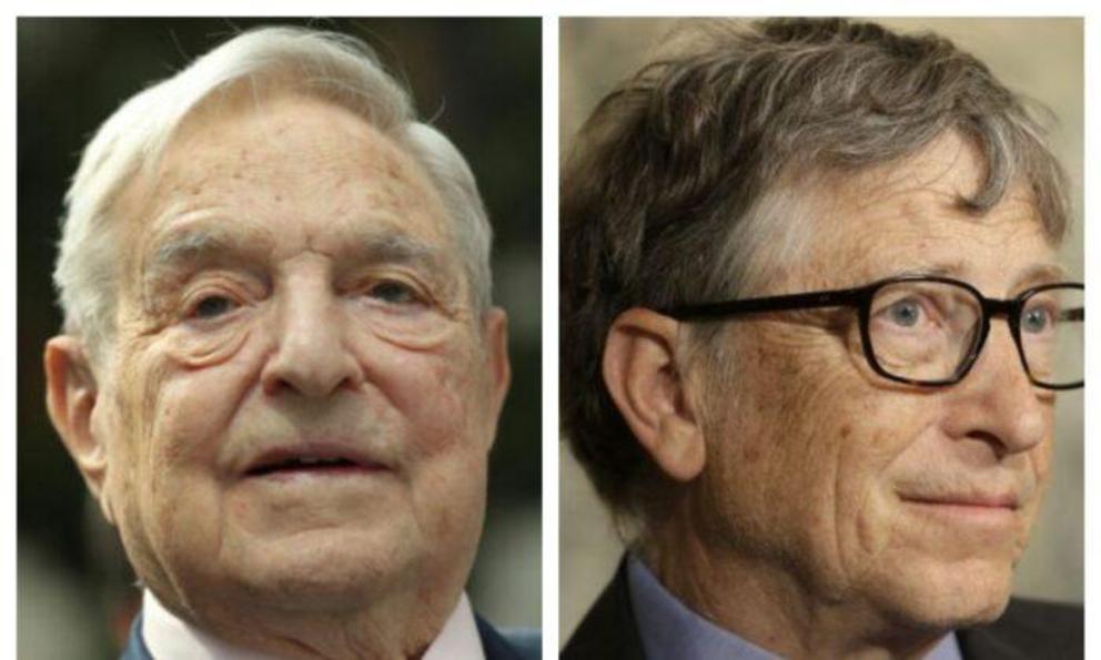  Financier George Soros on June 8, 2017 in a file photo. (L) Bill Gates in a February 2016 file photo. (R) (Sean Gallup/Getty Images; AP Photo/Seth Wenig)