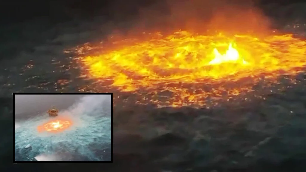 ‘Eye of fire’ blaze in Gulf of Mexico literally shows the ocean caught