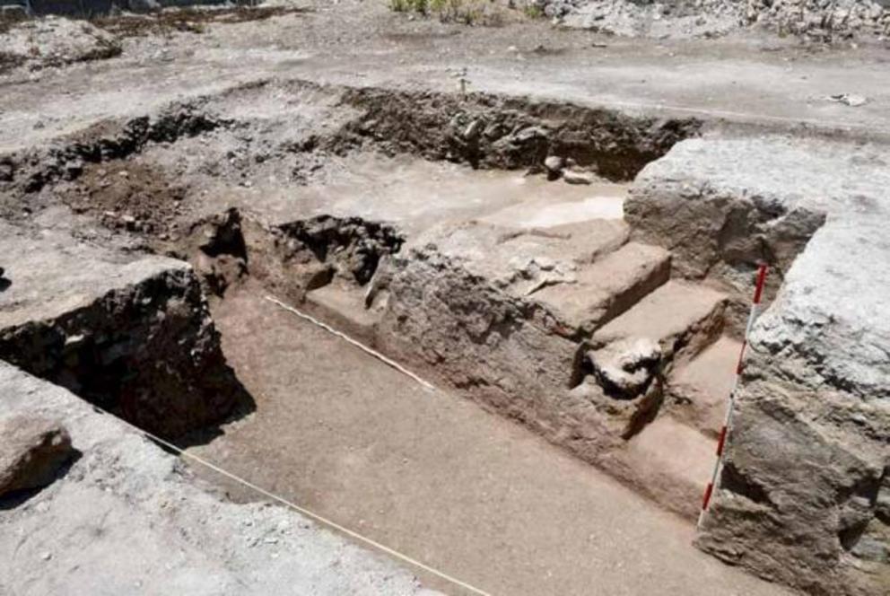 The outlines of the discovered remnants of an ancient Iranian fire temple in Savadkuh county, recently unearthed in the heart of Iran’s Alborz mountain range.