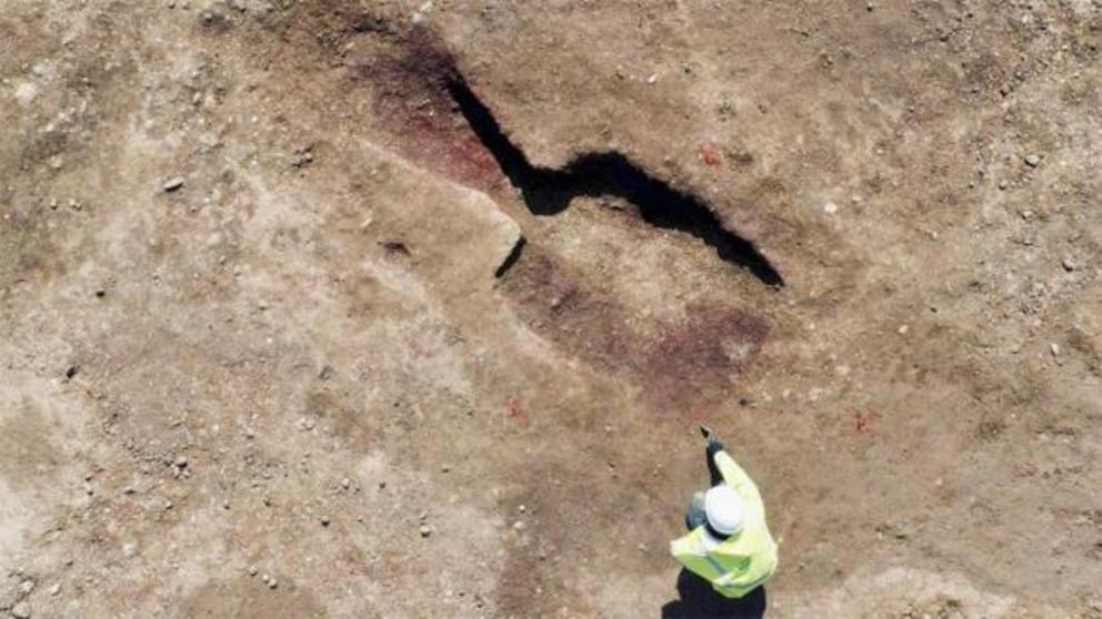 An ancient oven is evidence of settlement at the site.