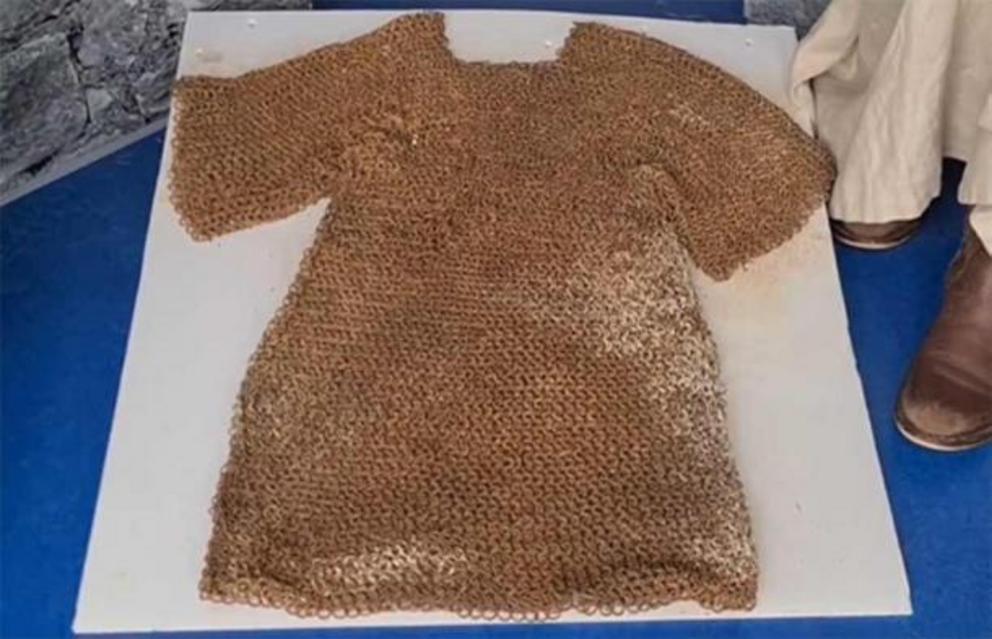 The chainmail vest or hauberk at the Granard Knights & Conquests Heritage Center, Longford.