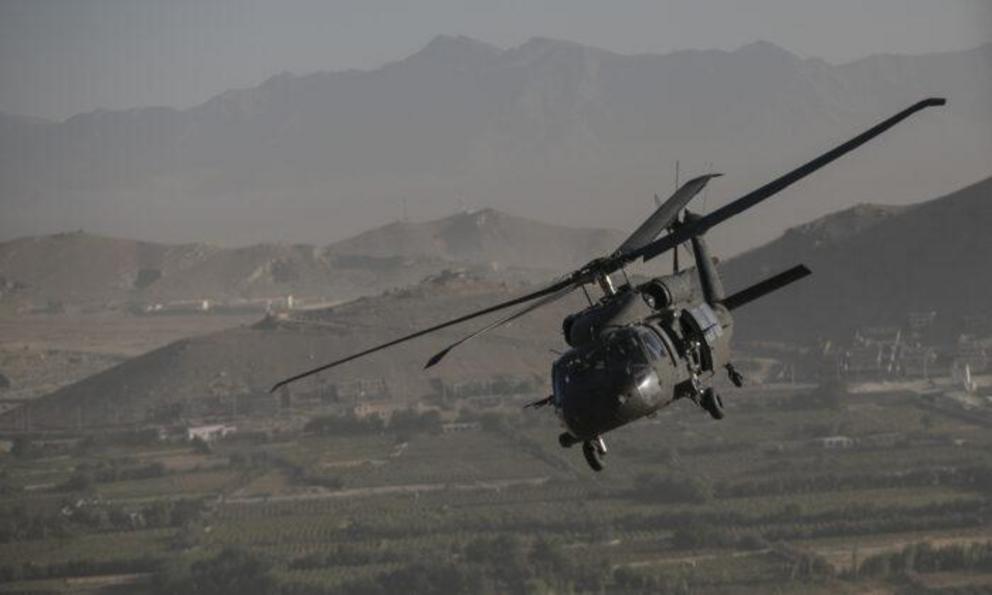 Undated photo showing a Black Hawk helicopter over Kabul in Afghanistan. (Dan Kitwood/AP)