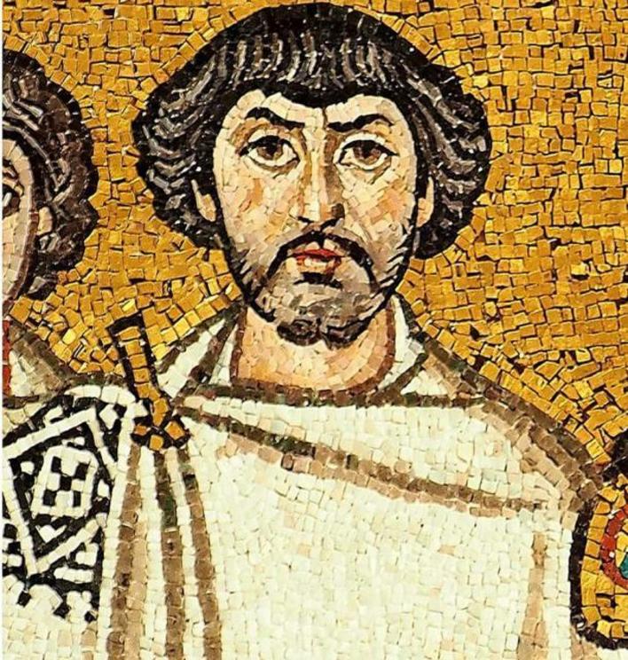 A mosaic depicting Belisarius in the Basilica of San Vitale, Ravenna, Italy. The Bishop of Milan, Dacius, sided with the Byzantine Empire successfully pleaded with general Belisarius to save his city.
