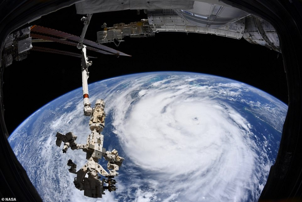Hurricane Ida is seen in this image taken aboard the International Space Station (ISS). The dangerous hurricane made landfall in Louisiana on Sunday (August 29) with maximum sustained winds of 150 miles per hour, or 241 kph. The image was shared on Europe