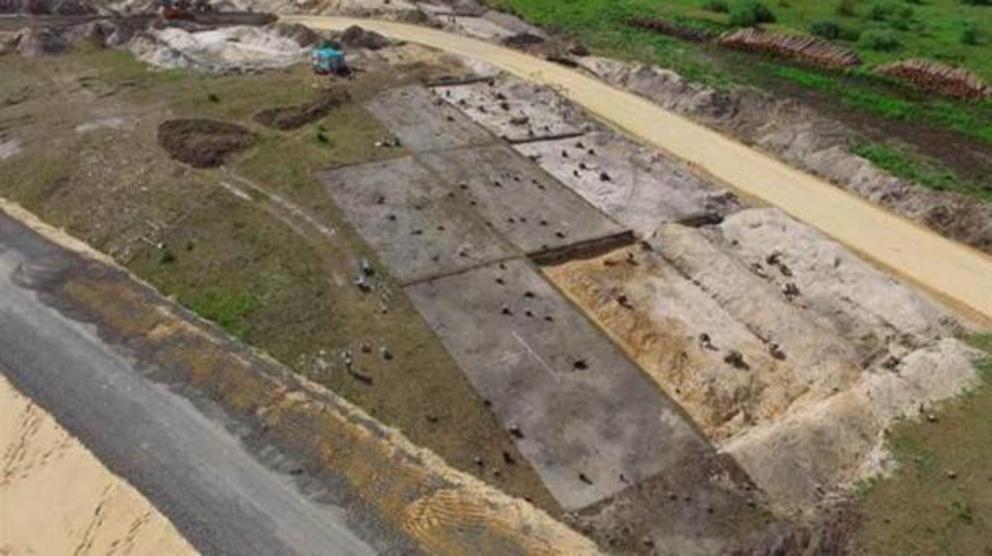 Malookulovskaya-3. General view of the excavation site from a quadcopter.