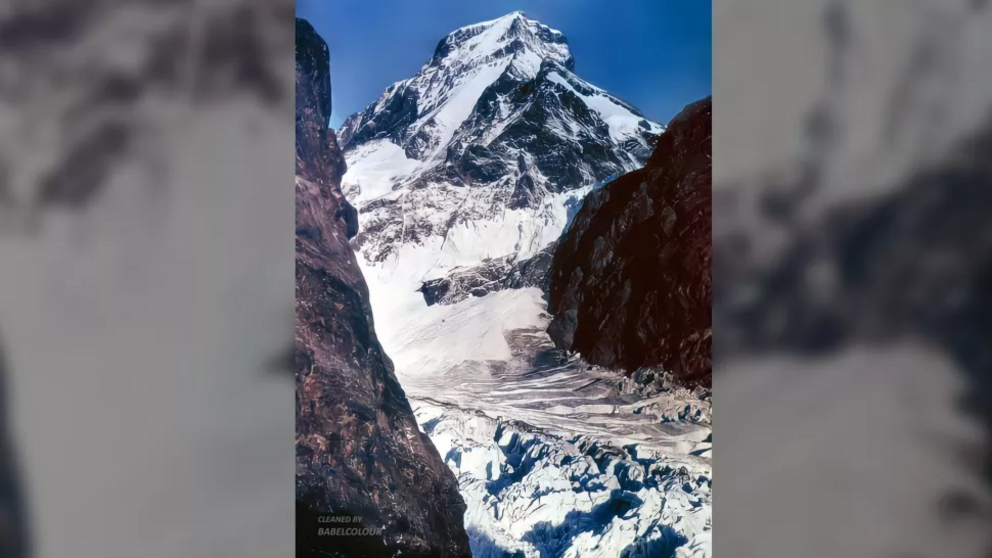 Hurley called this impressive massif at the end of Morain Fjord on South Georgia Island 