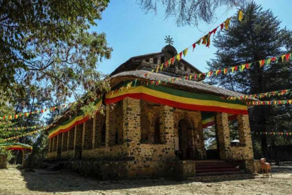 Debre Berhan Selassie church, meaning “Light of the Trinity,” was also built by Emperor Iyasu I.